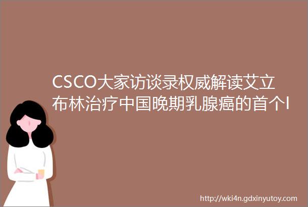 CSCO大家访谈录权威解读艾立布林治疗中国晚期乳腺癌的首个III期临床试验结果及机制分析