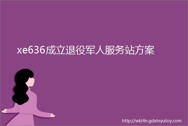 xe636成立退役军人服务站方案