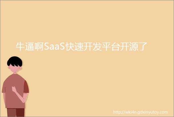 牛逼啊SaaS快速开发平台开源了