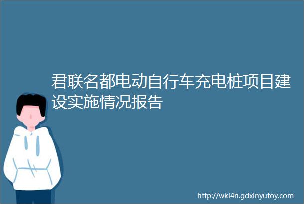 君联名都电动自行车充电桩项目建设实施情况报告