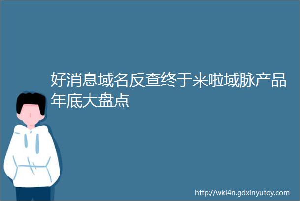 好消息域名反查终于来啦域脉产品年底大盘点