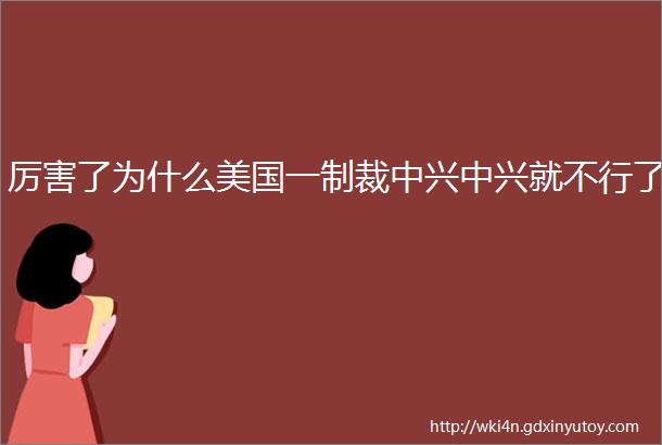 厉害了为什么美国一制裁中兴中兴就不行了